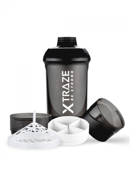 Shaker 600 ml + extra 150 ml and 200 ml powder compartments