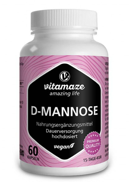 D-Mannose 500 mg hochdosiert, 60 vegane Kapseln