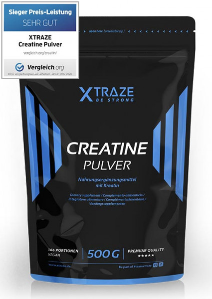 Kreatin Creatine Monohydrat Pulver vegan, 500 g
