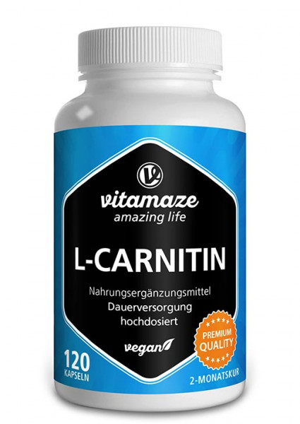 L-Carnitin 680 mg Tagesdosis, 120 vegane Kapseln