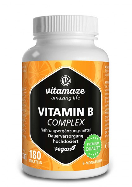 Vitamin B-Komplex hochdosiert, 180 vegane Tabletten