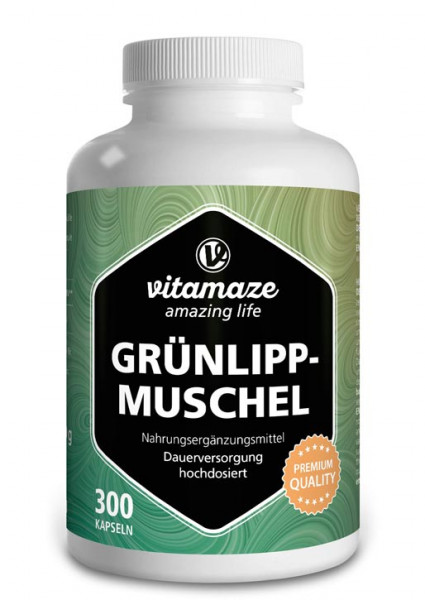 Green Lipped Mussel Powder 500 mg high strength, 300 capsules
